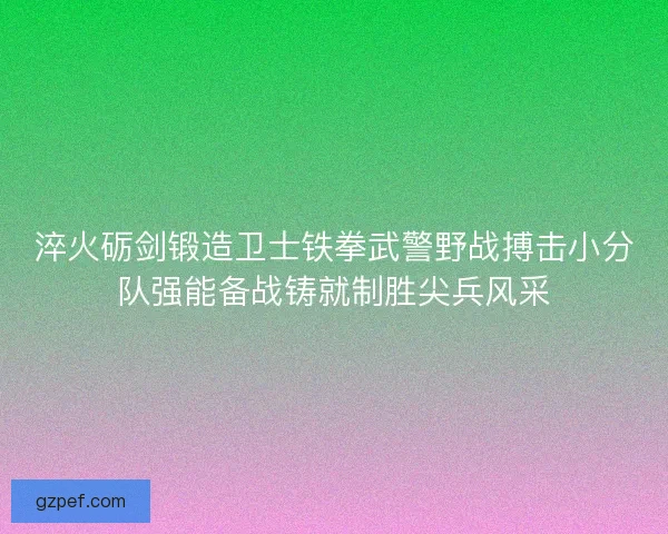 淬火砺剑锻造卫士铁拳武警野战搏击小分队强能备战铸就制胜尖兵风采 淬火砺剑锻造卫士铁拳武警野战搏击小分队强能备战铸就制胜尖兵风采