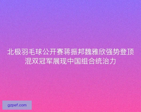 北极羽毛球公开赛蒋振邦魏雅欣强势登顶混双冠军展现中国组合统治力